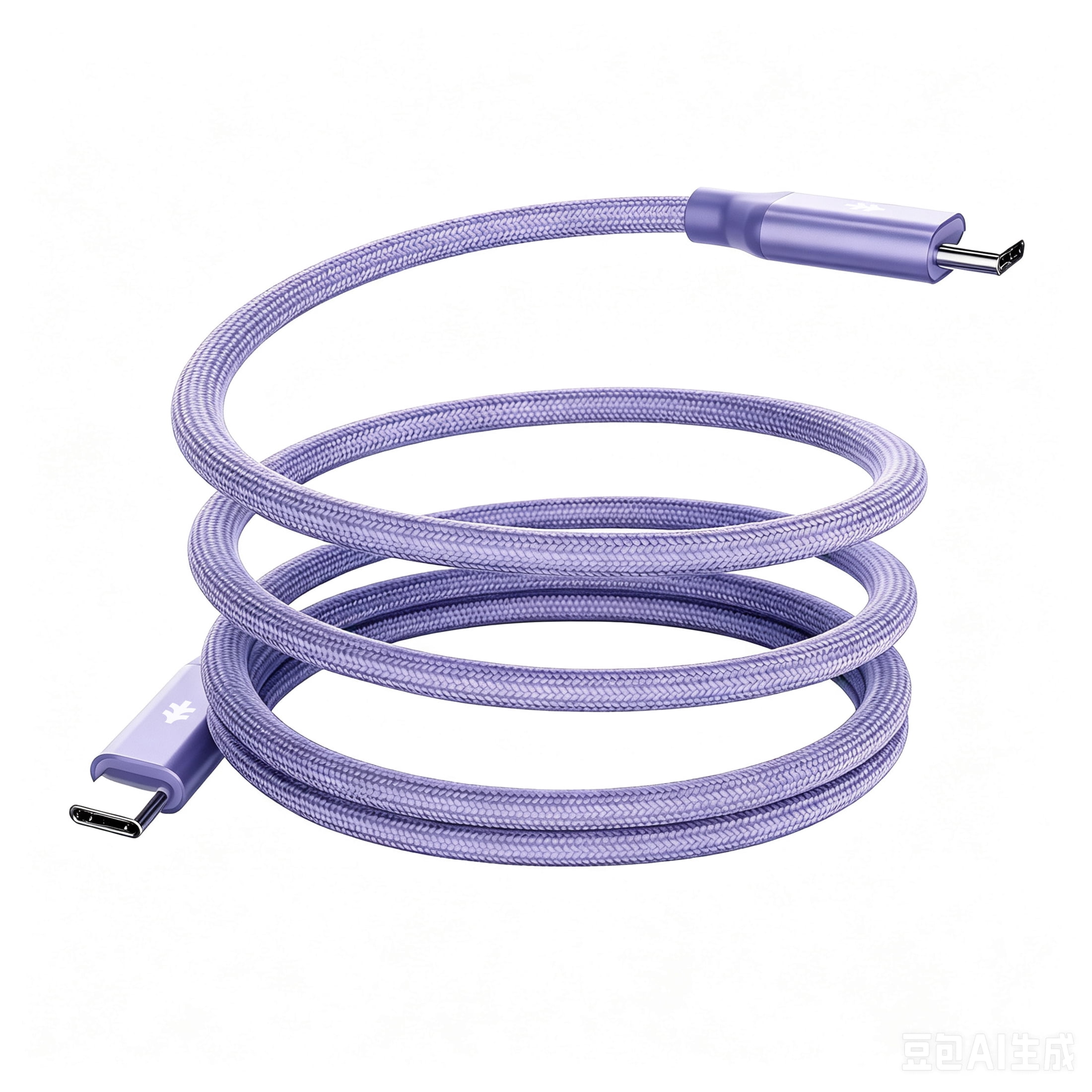 Swiss Tech Kabel M240 3 ft 240W Magnetic Self-Coiling USB-C Charging Cable, Myrtle Purple