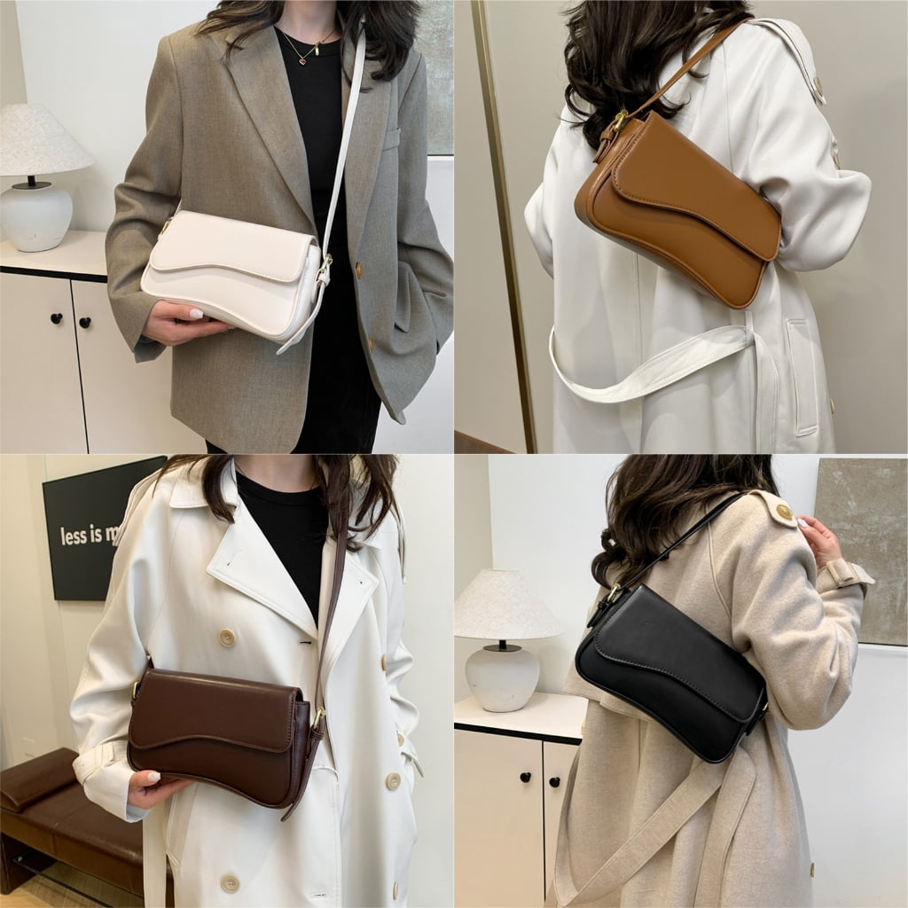 FENOHREFE Fashionable Women's Shoulder Bag 2025 Armpit Bag PU Leather Crossbody Purse Work Handbag with Adjustable Straps