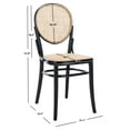 thumbnail image 3 of Safavieh Sonia Contemporary Adult Wood Solid Print Dining Side Chairs, Black/Natural (Set of 2), 3 of 13