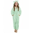 thumbnail image 7 of NAISIBABY Girls Fleece Jumpsuit, Full Zipper Cute Hooded Soft Plush Winter Warm Onesie Home Sleepwear Green 13T, 7 of 7
