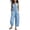 AJ10-Sky Blue, variant on Wide Leg Jumpsuits For Women Sleeveless Half Button Up Stand Collared Linen Jumpsuits Loose Casual Long Overall With Pockets Wine M
