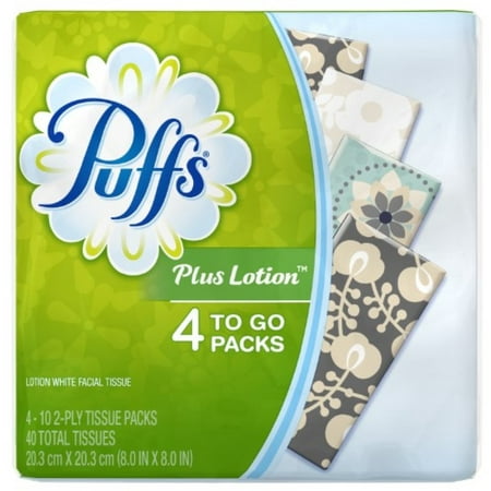 Puffs Plus Lotion To-Go Facial Tissues 4 ea