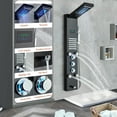 thumbnail image 2 of LED Shower Panel Tower System Rain&Waterfall Massage Black Stainless, 2 of 14