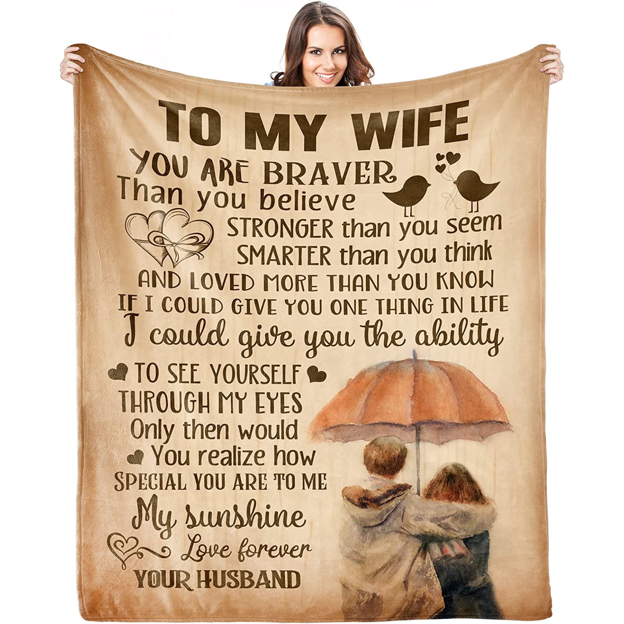 Anniversary Romantic Gift for Women Gifts for Wife from Husband Best Wife Presents Wife Birthday Gift Ideas I Love You Gifts for Her Wife Throw Blanket