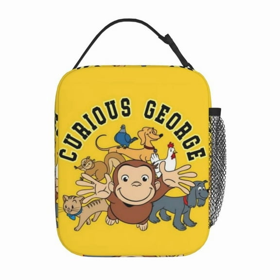 Curious George Insulated Lunch Bag Large Capacity Lunch Tote Reusable Lunch Box for Work Office Picnic
