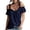 Navy, variant on Women Off Shoulder Ruffle Sleeve Blouse Loose Fit Summer Top Casual Lightweight Pullover Shirt for Daily Wear