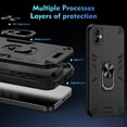thumbnail image 6 of Phone Case for Samsung Galaxy A05 Hybrid Case with Ring Kickstand, Heavy Duty Protection Armor Case with Comfortable Grip Support Magnetic Car Mount for Samsung Galaxy A05 - Black, 6 of 7