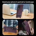 thumbnail image 6 of Magnetic for Samsung Galaxy S25 Edge PU Leather Case, Compatible with Magsafe, Built-in Invisible Stand, Premium Ultra Slim Adjustable Kickstand Protective Phone Case for Galaxy S25 Edge, Darkpurple, 6 of 8