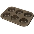 thumbnail image 3 of Non-Stick Muffin Pan Cupcake Cookie Molds Bakeware 6 Holes Pudding Tin Gold, 3 of 9