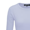 thumbnail image 2 of YEMAK Women's 3/4 Sleeve Crewneck Lightweight Basic Casual knit Pullover Sweater MK3636-LIL-S, 2 of 10