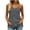 Gray, variant on Tqcoqu Women's Crewneck Spaghetti Strap Pleated Ruffle Hem Sleeveless Cami Tank Peplum Top,Army Green Women's S-XXL