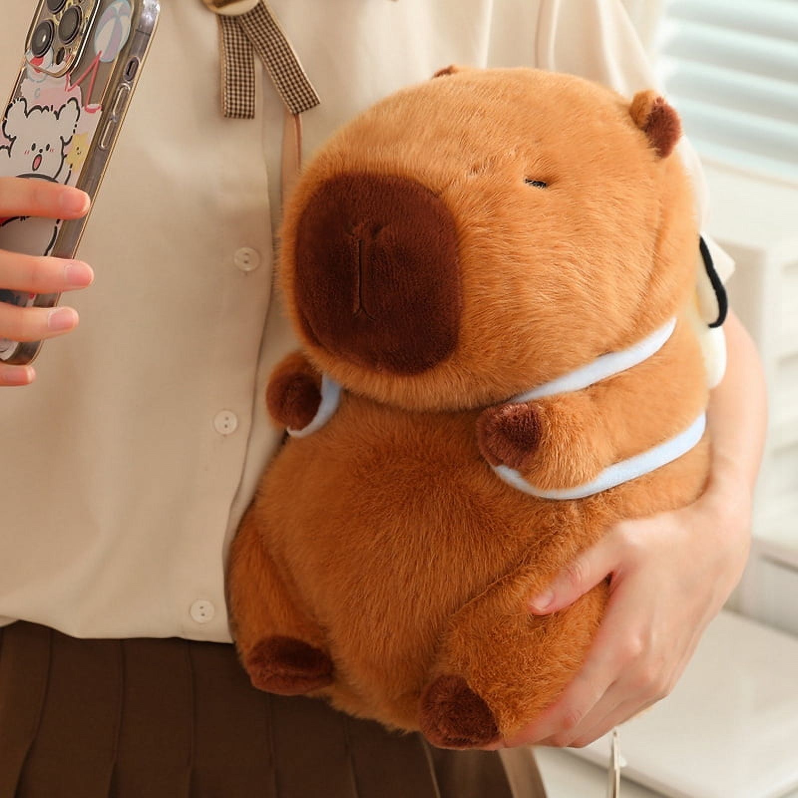 3pcs Capybara Stuffed Animal Plush with Turtle Backpack/Bee Bag/Oyster Shoulder Bag, 9in Soft Capybara Plushies Toy Doll for Festival Gift Party Favors Room Decor
