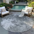 thumbnail image 6 of Addison Rugs Chantille Indoor/Outdoor Transitional Organic Gray Washable Round Rug, 8' x 8', 6 of 6