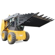 Titan Attachments 72in Skeleton Rock Bucket with Bolt-On Teeth, Skid Steer Quick Tach, Reinforced Side Cutters