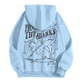thumbnail image 6 of Fshinging Womens Oversized Sweatshirts Hoodies Letter Shark Print Long Sleeve Drawstring With Pockets Solid Color Pullover Sweaters, 6 of 6