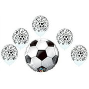 SOCCER Sports Ball World Cup Game (6) Party Decor Latex & Mylar Balloons Set