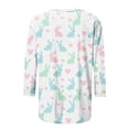 thumbnail image 4 of HOMBOM Womens 3/4 Sleeve Tops Easter T-Shirts Summer Lightweight Bunny Print Crew Neck Graphic Tees for Women, 4 of 5