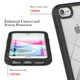 thumbnail image 4 of Dteck Rugged Case with Built-in Screen Protector for iPhone SE 2022/2020 8 7 6, Black, 4 of 6