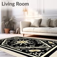 thumbnail image 2 of ODIKA 6'x9' Machine Washable Non-Slip Area Rug, Exquisite Holiday Pedestal Covering With Glittering Motifs High Traffic Rug, Black, 628014, 2 of 7
