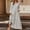 Gray, variant on Turilly Fashion Women's Dresses Casual Long Sleeve Color V-Neck Long Dress