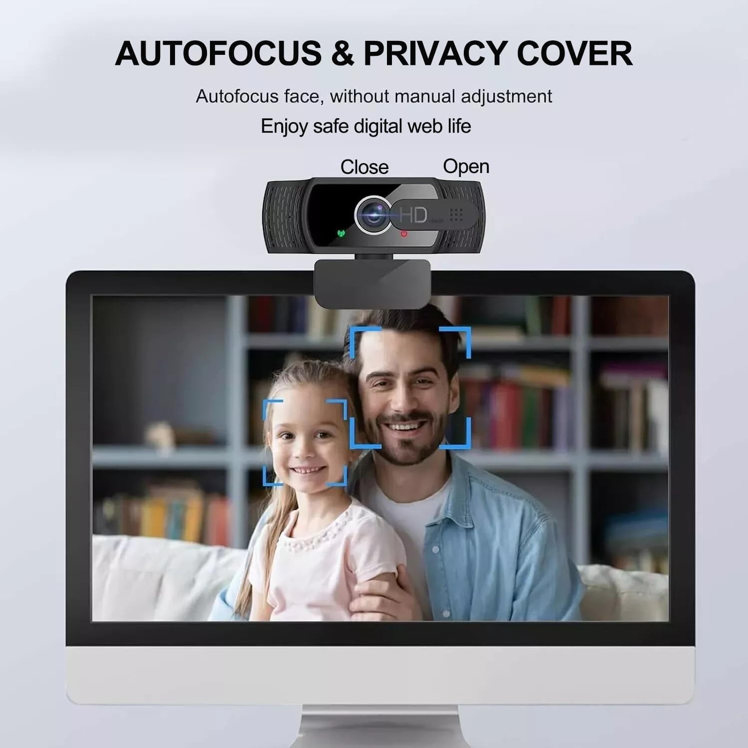 Webcam for PC with Microphone - 1080P FHD Webcam with Privacy Cover, Plug and Play USB Web Camera for Desktop & Laptop Conference, Meeting, Zoom, Skype, Facetime, Windows, Linux, and macOS