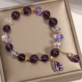thumbnail image 2 of Natural Purple Crystal Bracelet Women's Light Luxury Retro Bracelet Bracelet, 2 of 5