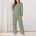 thumbnail image 6 of Rateoe Pig Face With Sunflower Pattern Womens Pajamas Set Long Sleeve Sleepwear Button Down Nightwear Soft Cotton Pj Lounge Sets, 6 of 9