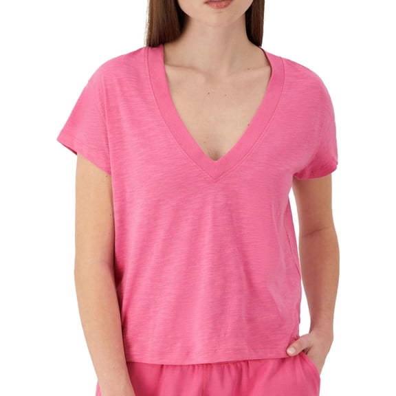 Champion Womens Featured Embellished T-Shirt, Pink, Medium