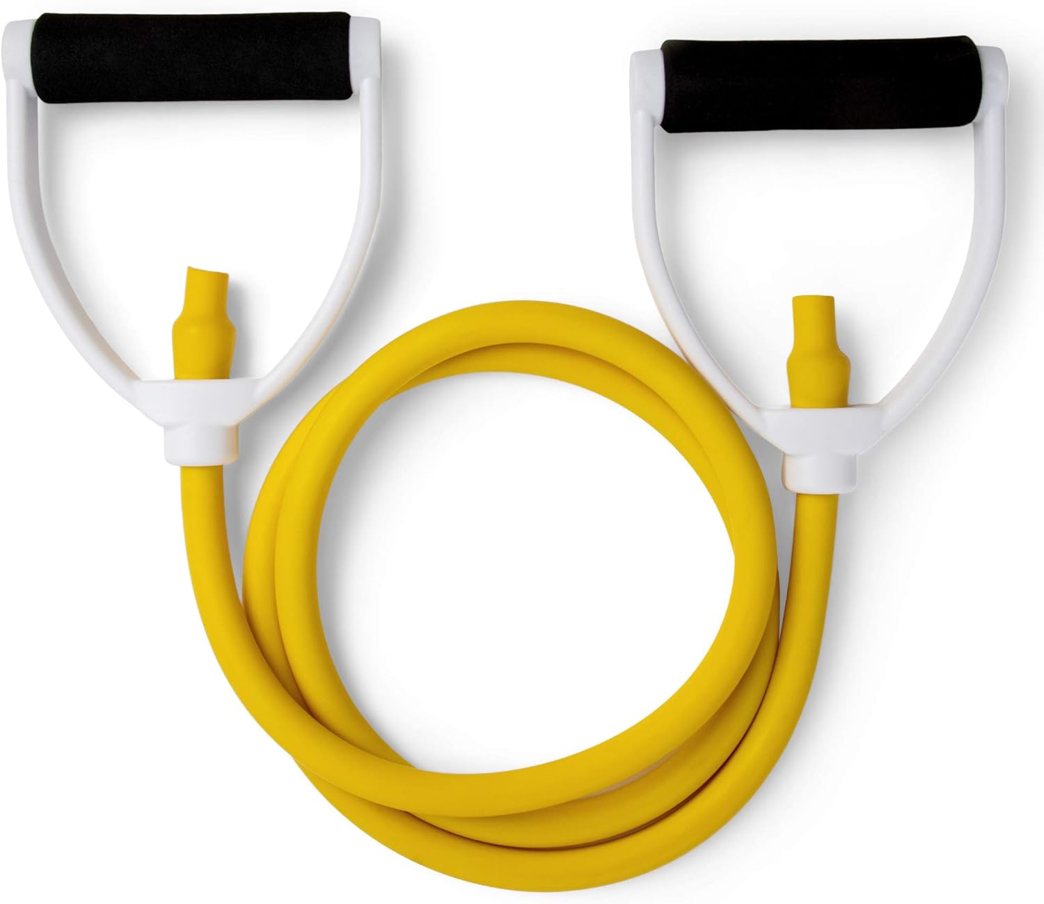 Champion Sports Resistance Tube Bands for Men and Women, Durable Stretch Fitness Band for Strength Training, Stretching, Rehabilitation- Premium Home Workout Equipment- 70 Lbs Resistance Tubing-Yello