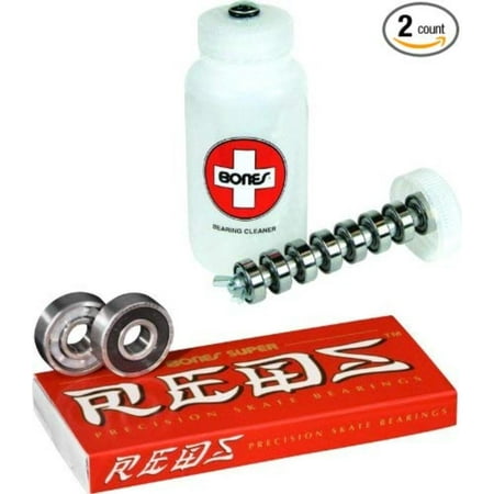 Super Reds Bearings, 8 Pack With Skate Bearings Cleaning Unit, Super Reds Bearings from Bones are designed from the ground up to be the best bearing on the market at.., By