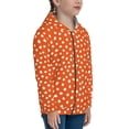 thumbnail image 5 of Naloa Dots On Orange Background Teenage Zipper Hoodie, Long Sleeve Zip Up Hoodies Casual Jackets Tops for 7-12 Years-Small, 5 of 6