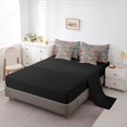 thumbnail image 5 of Manfei Whimsical Trout Full Size Bedding Sets, Stripe Abstract Full Size Bed in a Bag, Black White Orange, Black Reversible, 7-Piece, 5 of 6
