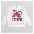 thumbnail image 4 of Women's Gameday Couture  White Kansas City Chiefs Oversized Hard Earned Premium Fleece Pullover Sweatshirt, 4 of 4