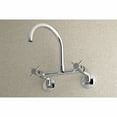 thumbnail image 2 of Kingston Brass Concord 8-Inch Adjustable Center Wall Mount Kitchen Faucet, Polished Chrome, 2 of 5