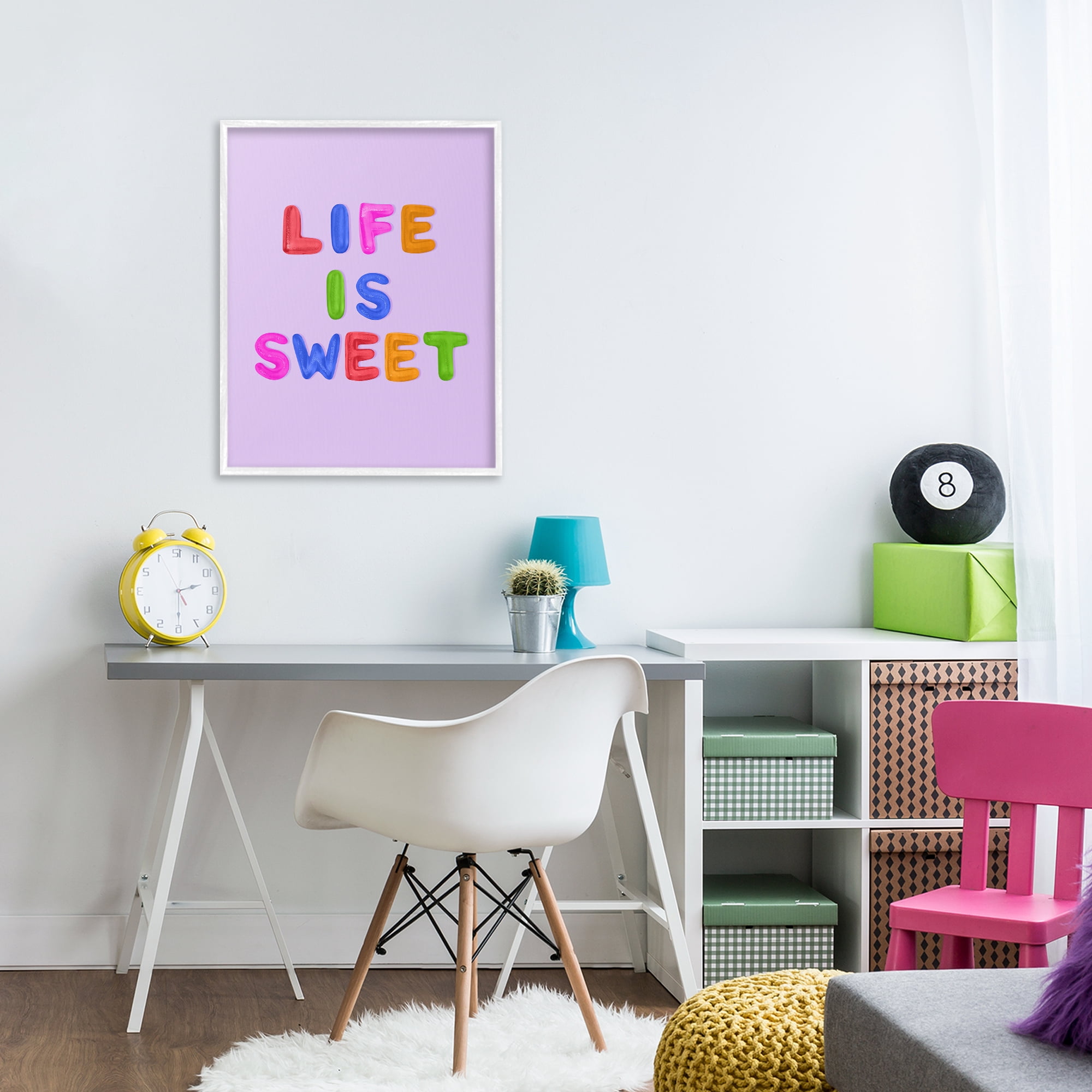 Stupell Industries Life Is Sweet Gummies White Framed Giclee Art, design by LISH Creative