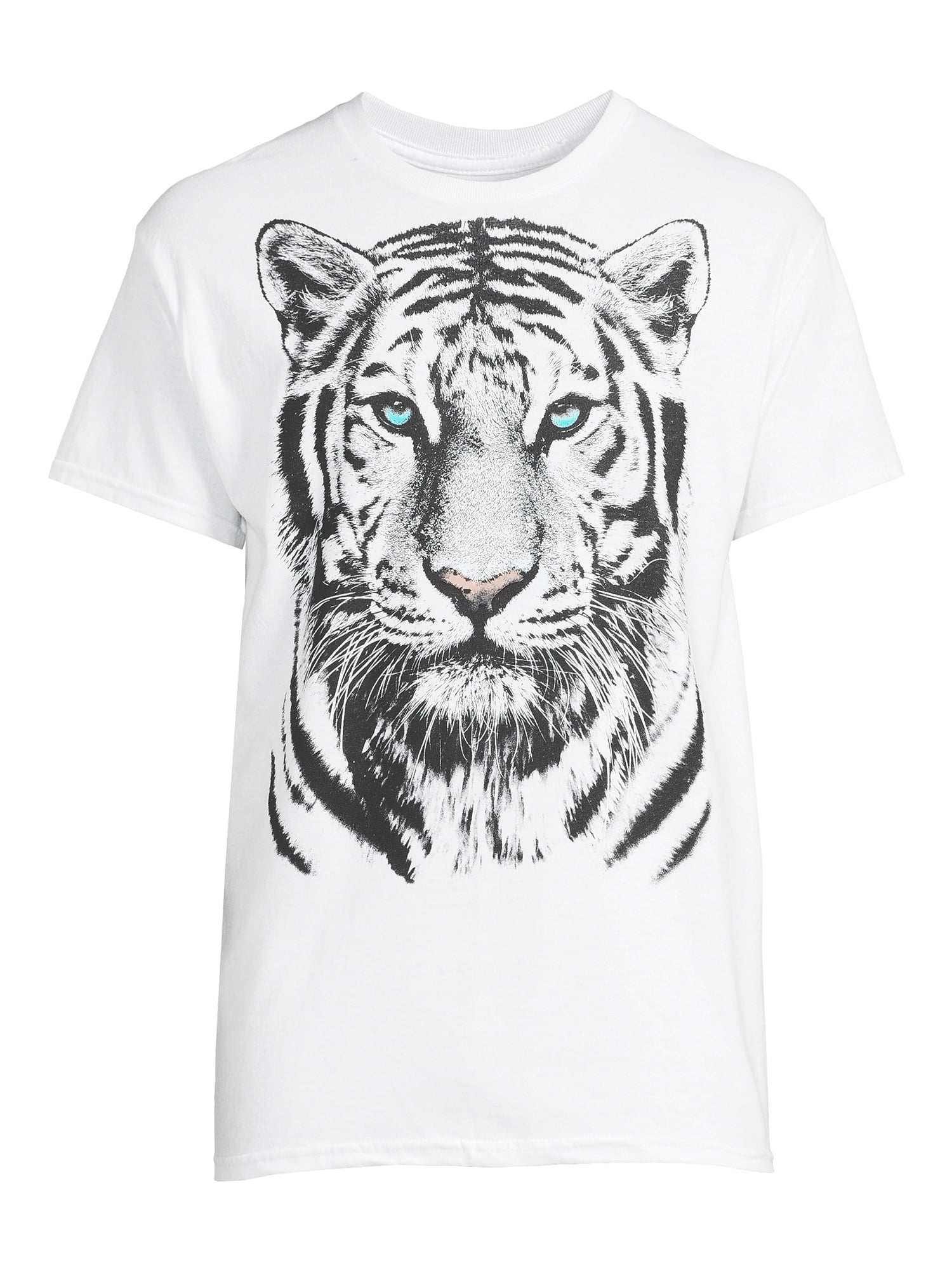 Humor Men's \u0026 Big Men's White Tiger Print Graphic T-Shirt, Sizes S-3XL