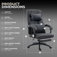 thumbnail image 2 of Toytexx Ergonomic Fabric Office Chair with Footrest, Lumbar Support & Swivel Wheels – Black, 2 of 6