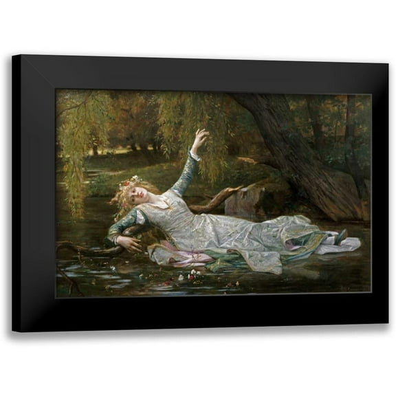 Cabanel, Alexandre 14x10 Black Modern Framed Museum Art Print Titled - Ophelia