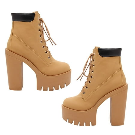 

OUNONA 1 Pair of Winter Classic High Heels Boots Ankle Boots for Women with Round Head