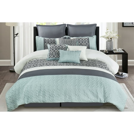 Wonder Home Greyjoy 10pc Embellished Comforter Set King Grey