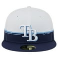 thumbnail image 2 of Men's New Era  Navy/White Tampa Bay Rays Paint Stroke 59FIFTY-Fitted Hat, 2 of 5