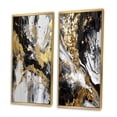 thumbnail image 3 of Designart "River of Joy Abstract in Gold, Black, and White I" Abstract Painting Framed Wall Art Set Of 2 - Modern Gold Gallery Wall Frame Set For Home Decor, 3 of 6