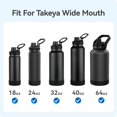 thumbnail image 4 of Yanonmyfd Tapa de repuesto para botella de agua de boca ancha Takeya de 18 onzas, 24 onzas, 32 onzas, 44 onzas, 64 onzas, sin BPA, 100% a prueba de fugas, paquete de 2, 4 of 6