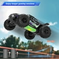 thumbnail image 6 of Yexmas 1:16 Scale Fast Large RC Car,40+KM/H All Terrain High Speed Remote Control Car, 4x4 RC Monster Truck with 60 Min Runtime,2 Batteries,Gifts Toys for Kids & Adults,Purple, 6 of 9