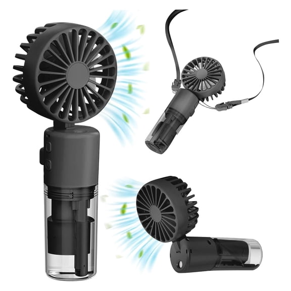 Mini Portable Water Misting Fan, Hanging neck fan,Powerful Handheld Fan USB Rechargeable,Personal Small Quiet Spray Water Mist Fan for Home School Office Outdoor Travel Use