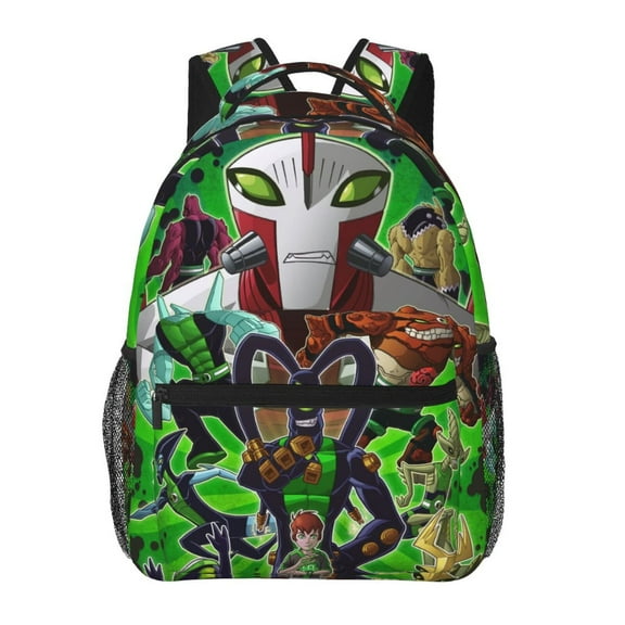 Ben 10 Backpacks Cute Cartoon Casual School Laptop Bag, College Students Bookbag Computer Bag for Travel Hiking Work