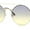 Gold - Yellow Smoke, variant on Hippie Gradient Round Circle Lens Metal Half Rim Double Bridge Sunglasses Gold - Yellow Smoke