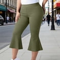 thumbnail image 2 of Ruimatai Women's High Waist Flare Capris Stretchy Trousers for Yoga & Casual Daily Wear, 2 of 6