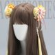 thumbnail image 3 of Flower Hair Clip for Girls Tassel Clip Lolita Flower Hairpin Hanfu Costume Floral- Hanfu Costume Cosplay Party Props Yellow, 3 of 4