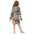 thumbnail image 5 of FORMRS Kids Bathrobe Unisex Hooded Robe Toddler Pajamas Sleepwear, Size 4-6T, Beige Flowers, 5 of 7